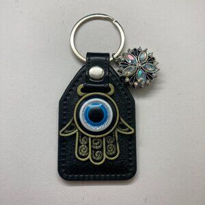 Hamsa hand evil eye key chain - clear